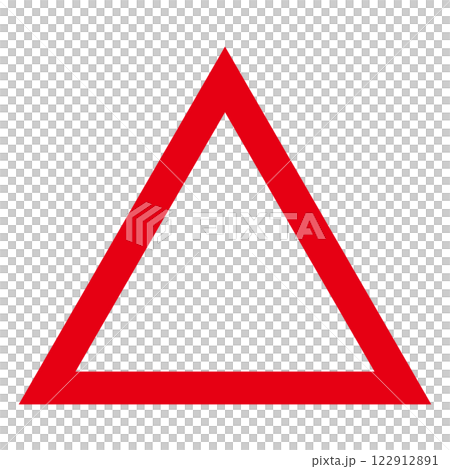Simple illustration of a red triangle on a white background 122912891