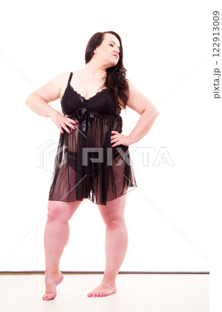 Full body of fat mature woman in lingerie 122913009