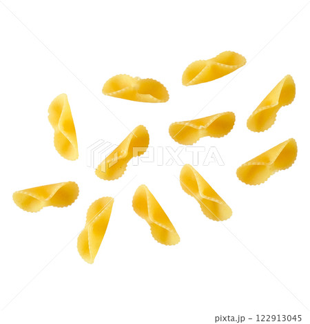 Raw Italian pasta on a white background. Raw Italian pasta on a white background. 122913045