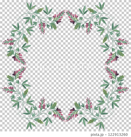 Square frame of wild herbs, flowers and leaves. Decor for graphic design, printing and packaging. Isolated hand-drawn watercolor illustration. Square frame of wild herbs, flowers and leaves. Decor for graphic design, printing and packaging. Isolated hand-drawn watercolor illustration. 122913260