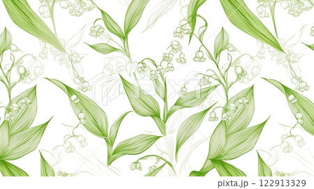 緑のスズランのイラスト 122913329