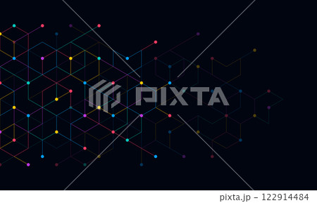 Abstract vector background with simple geometric figures and dots 122914484