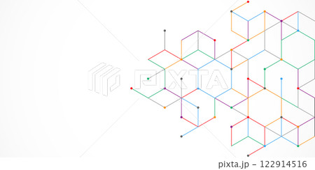 The graphic design elements with isometric shape blocks. Vector illustration of abstract geometric background 122914516