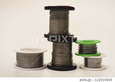 Coils with solder. Solder for electronics. Tin-lead solder. Coils with solder. Solder for electronics. Tin-lead solder. 122915003