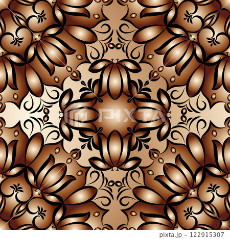 Seamless abstract pattern of gradient shapes. Colorful unusual background creates three-dimensional shapes. A template for interior design and creative ideas Seamless abstract pattern of gradient shapes. Colorful unusual background creates three-dimensional shapes. A template for interior design and creative ideas 122915307