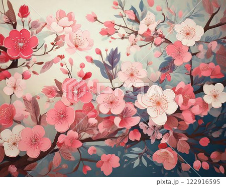 花びらが舞う背景 122916595