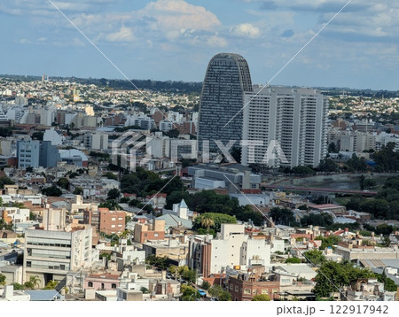 Panoramic view of the Argentine city of Cordoba in clear weather from the tower of the Cardinales Cofico complex Panoramic view of the Argentine city of Cordoba in clear weather from the tower of the Cardinales Cofico complex 122917942