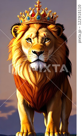 A lion with a majestic mane. 122918110