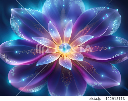the image of a vibrant and colorful lotus flower 122918118