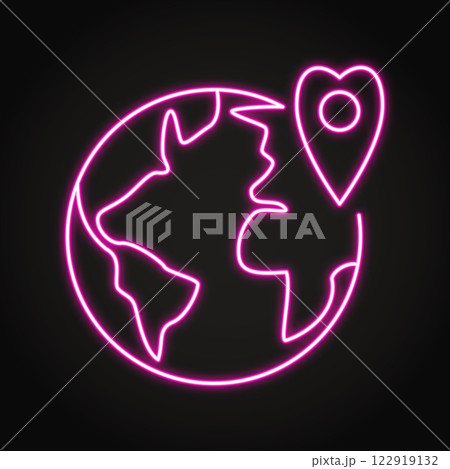 Geographical identity neon line icon 122919132