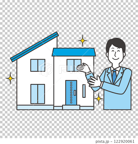住宅を案内する男性 122920061