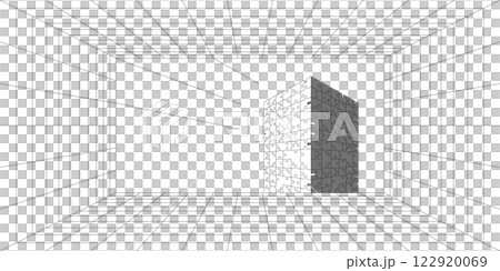 幾何学 抽象 建築 テクノロジー グリッド パターン パズル 背景 122920069