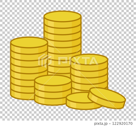 硬幣堆圖向量 122920170