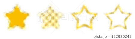 ハーフトーン 星 セット ベクター 黄色 ハーフトーン 星 セット ベクター 黄色 122920245