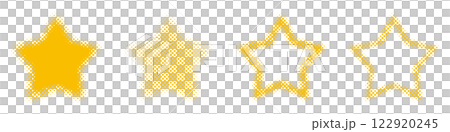 ハーフトーン 星 セット ベクター 黄色 ハーフトーン 星 セット ベクター 黄色 122920245