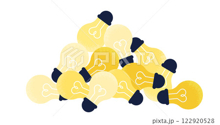 たくさんの光る電球のイラスト | アイデアの集まりや創造力のイメージイラスト・アイキャッチ たくさんの光る電球のイラスト | アイデアの集まりや創造力のイメージイラスト・アイキャッチ 122920528