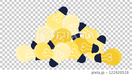 たくさんの光る電球のイラスト | アイデアの集まりや創造力のイメージイラスト・アイキャッチ たくさんの光る電球のイラスト | アイデアの集まりや創造力のイメージイラスト・アイキャッチ 122920528