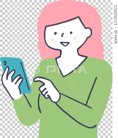 一個操作智能手機的年輕女子 122920921