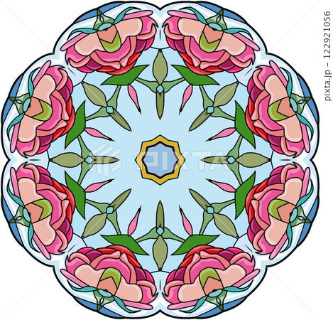 Colorful cute Mandalas. Decorative unusual round ornaments. 122921056