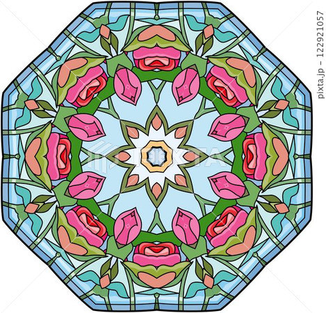 Colorful cute Mandalas. Decorative unusual round ornaments. 122921057