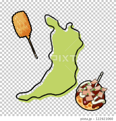 大阪府の地図のイラスト 122921060