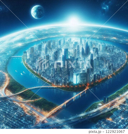 近未来・超未来都市・スペースコロニー・ハイテクシティ 122921067