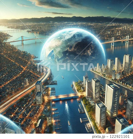 近未来・超未来都市・スペースコロニー・超ハイテク都市 122921101