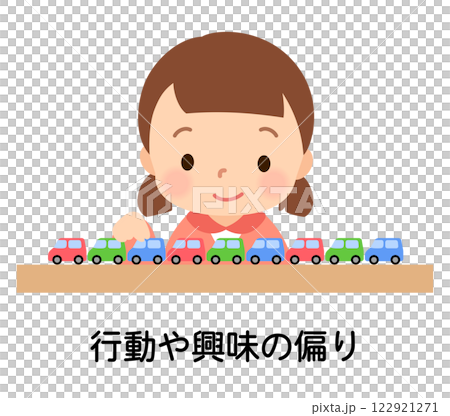 Girl who likes lining up toys Child Autism spectrum disorder 122921271