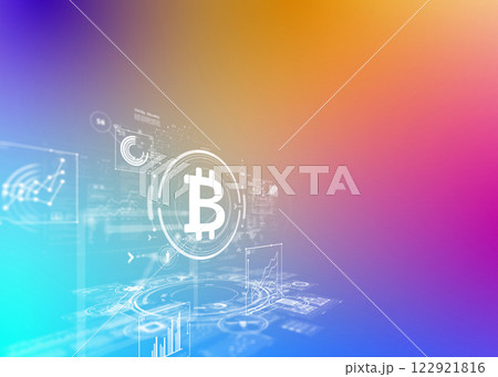 鮮やかなグラデーションの背景素材 122921816