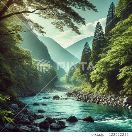 山と川の風景 122922232