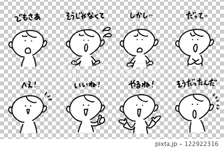 A set of men responding with "Good, Wow, But, Good job!" A set of men responding with "Good, Wow, But, Good job!" 122922316