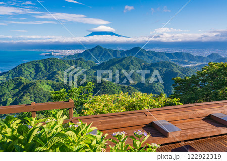 【静岡県】伊豆パノラマパーク・山頂デッキ　富士山の展望 122922319