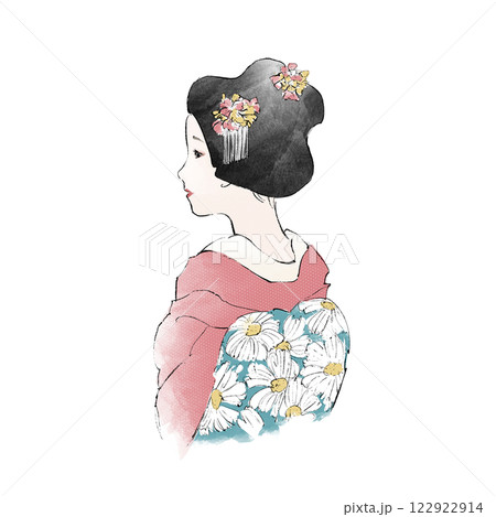 舞妓さんのイラスト 手描き 舞妓さんのイラスト 手描き 122922914