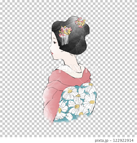 舞妓さんのイラスト 手描き 舞妓さんのイラスト 手描き 122922914