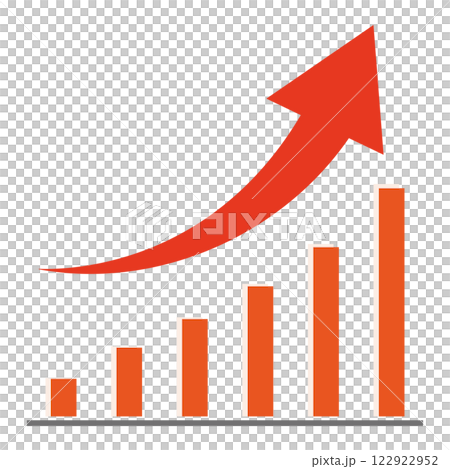 Illustration of a rising bar graph 122922952