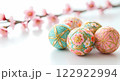 華やかな手まりと桃の花 122922994