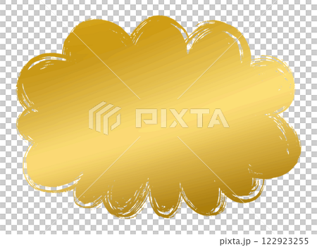 A fluffy, golden, cloud-shaped speech bubble A fluffy, golden, cloud-shaped speech bubble 122923255