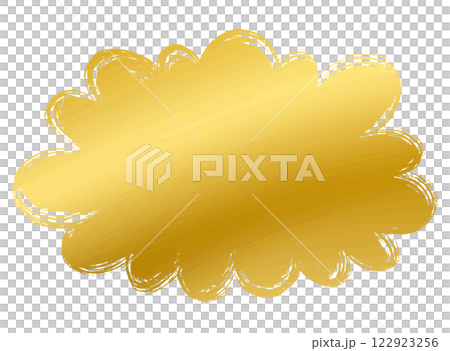 A fluffy, golden, cloud-shaped speech bubble A fluffy, golden, cloud-shaped speech bubble 122923256