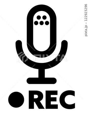 録音・レコーディングのアイコン 黒 122923296