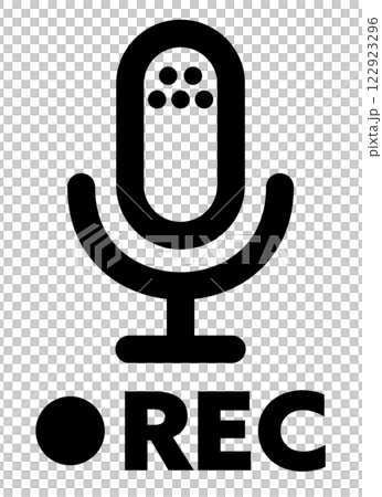 録音・レコーディングのアイコン 黒 122923296