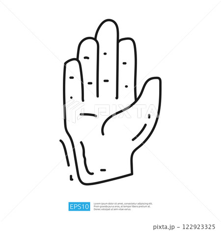 A simple line drawing of an open hand, symbolizing communication or a greeting. A simple line drawing of an open hand, symbolizing communication or a greeting. 122923325