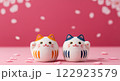 縁起物風猫だるまの背景素材 122923579