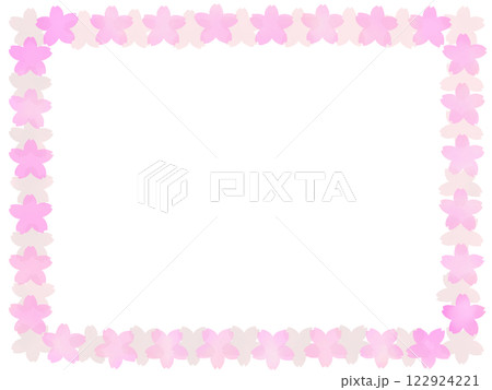 ピンクの桜の花のシンプルなフレーム枠のイラスト ピンクの桜の花のシンプルなフレーム枠のイラスト 122924221