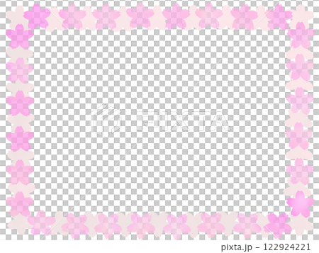 ピンクの桜の花のシンプルなフレーム枠のイラスト ピンクの桜の花のシンプルなフレーム枠のイラスト 122924221