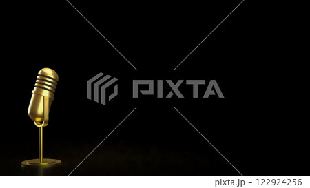 Microphone for  podcast or Radio live concept 3d Rendering. 122924256