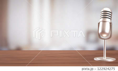 Microphone for  podcast or Radio live concept 3d Rendering. 122924275