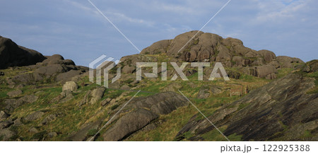 Rock formations in the Magma UNESCO Global Geo Park, Norway. 122925388