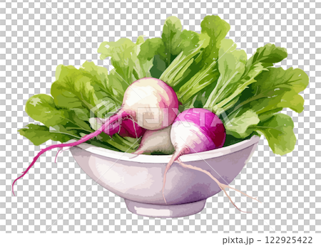 碗裡的蘿蔔水彩插圖 - AI 生成 122925422