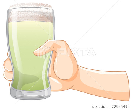 Hand Holding a Refreshing Green Drink Hand Holding a Refreshing Green Drink 122925493