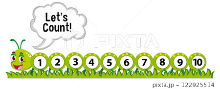 Counting Caterpillar Educational Illustration Counting Caterpillar Educational Illustration 122925514